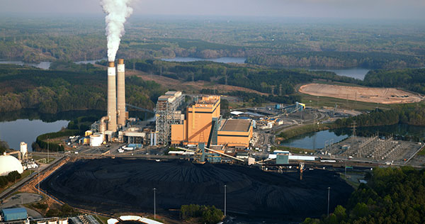 A coal & gas-powered power plant in North Carolina